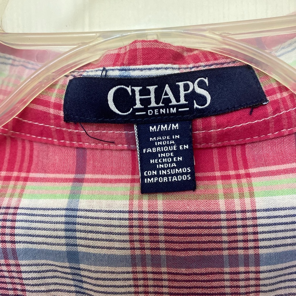 Women’s Medium Chaps Denim Red Flannel Top